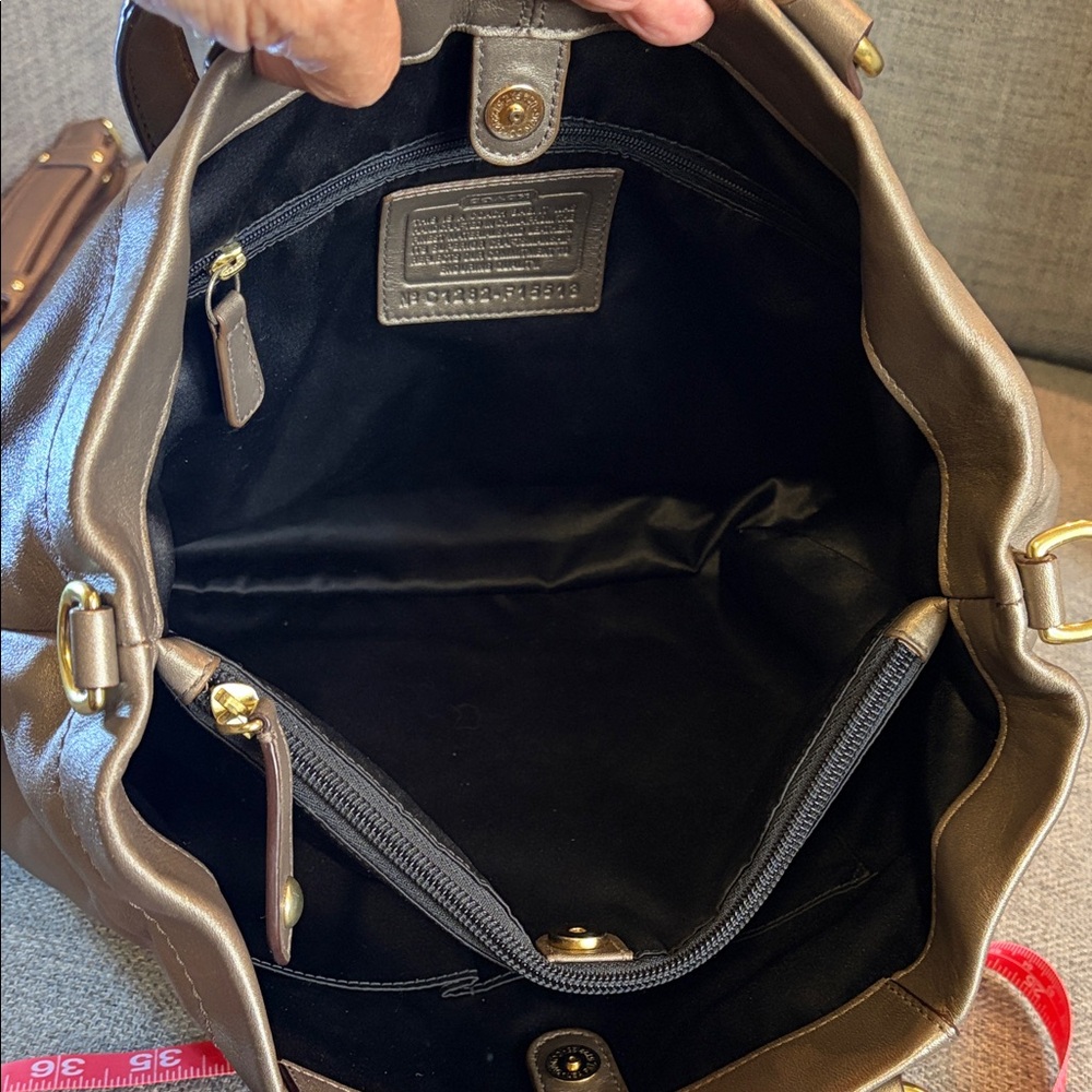COACH Ashley Metallic Bronze Leather Carryall Satchel Bag (F15513) — NWOT - Picture 10 of 10